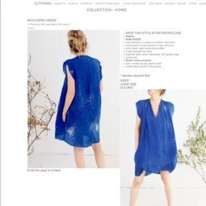 Love Tanjane Blue Splatter Silk Dress with Pockets